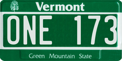 VT license plate ONE173