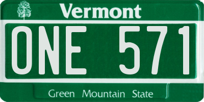 VT license plate ONE571