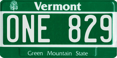 VT license plate ONE829