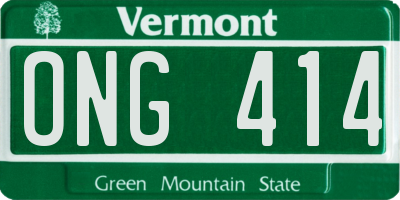 VT license plate ONG414