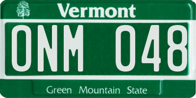 VT license plate ONM048
