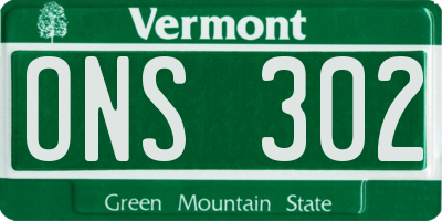 VT license plate ONS302
