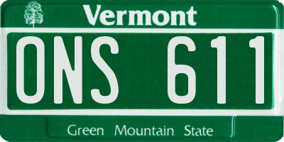 VT license plate ONS611