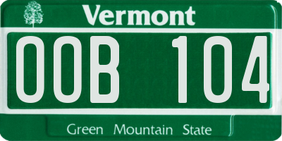 VT license plate OOB104