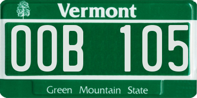 VT license plate OOB105