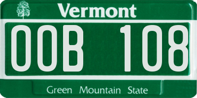 VT license plate OOB108