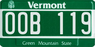 VT license plate OOB119