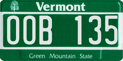 VT license plate OOB135