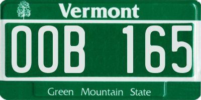 VT license plate OOB165