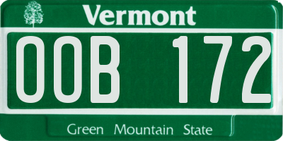 VT license plate OOB172
