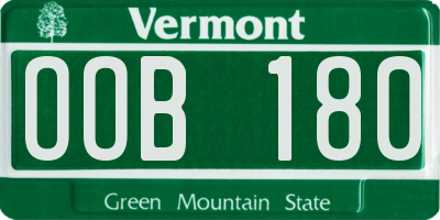 VT license plate OOB180