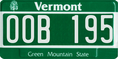 VT license plate OOB195