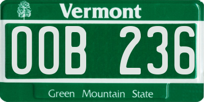 VT license plate OOB236