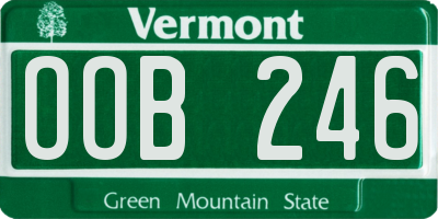 VT license plate OOB246