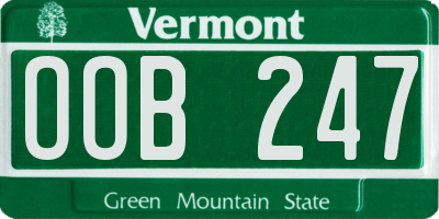 VT license plate OOB247