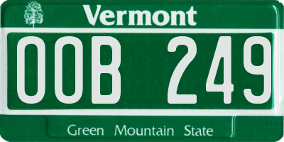 VT license plate OOB249