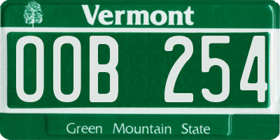 VT license plate OOB254