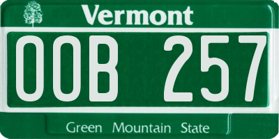 VT license plate OOB257