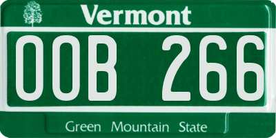 VT license plate OOB266
