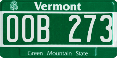 VT license plate OOB273