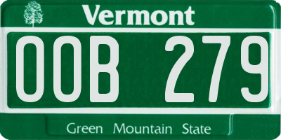 VT license plate OOB279