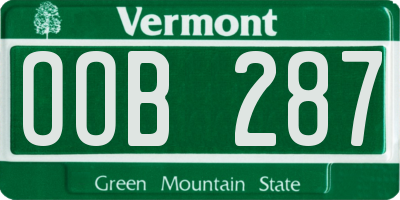 VT license plate OOB287