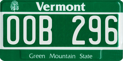 VT license plate OOB296