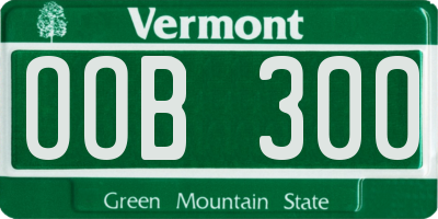 VT license plate OOB300