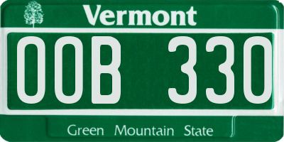 VT license plate OOB330
