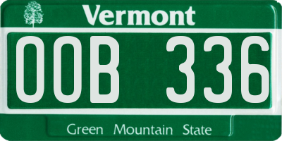 VT license plate OOB336