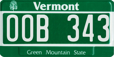 VT license plate OOB343