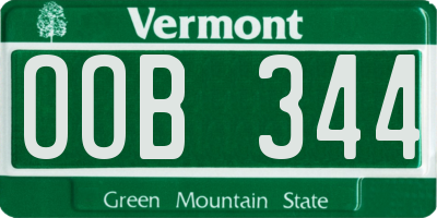 VT license plate OOB344