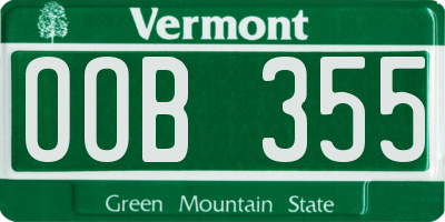 VT license plate OOB355