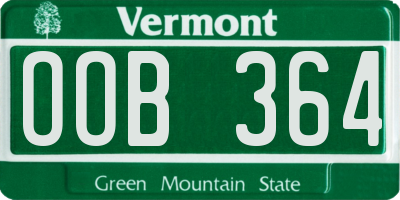 VT license plate OOB364