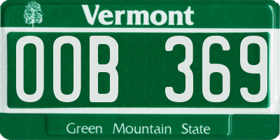 VT license plate OOB369
