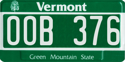 VT license plate OOB376