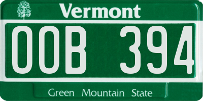 VT license plate OOB394