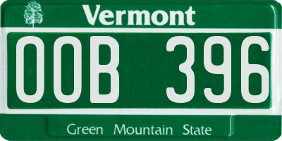 VT license plate OOB396