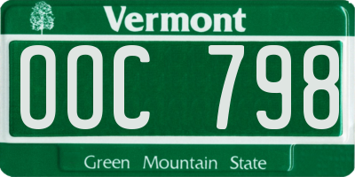 VT license plate OOC798