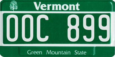 VT license plate OOC899