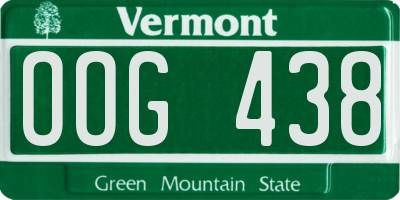 VT license plate OOG438