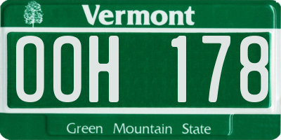 VT license plate OOH178