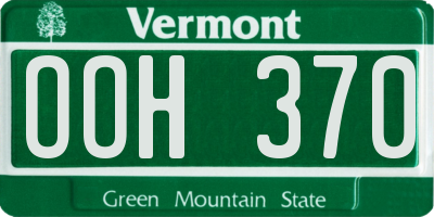VT license plate OOH370