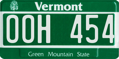 VT license plate OOH454