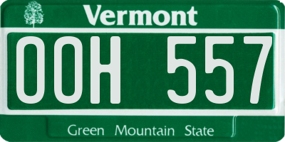 VT license plate OOH557