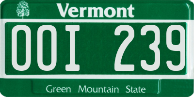 VT license plate OOI239