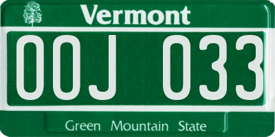 VT license plate OOJ033