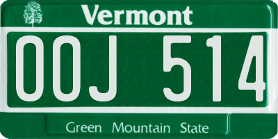VT license plate OOJ514
