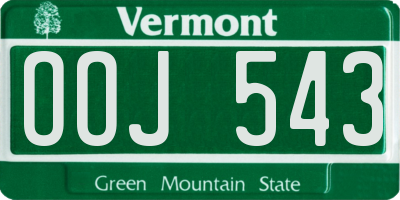 VT license plate OOJ543