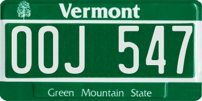 VT license plate OOJ547